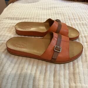 Kork Ease Downey Leather Slide Salmon Brown Buckle Size 9 Women’s